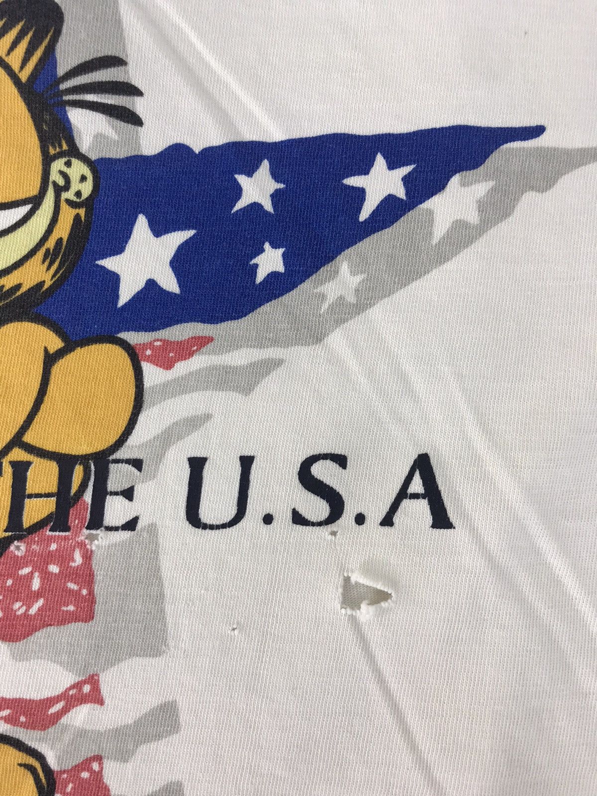 Vintage Vintage 90s Garfield Bored In The Usa Big Logo T-shirt Size US L / EU 52-54 / 3 - 9 Thumbnail