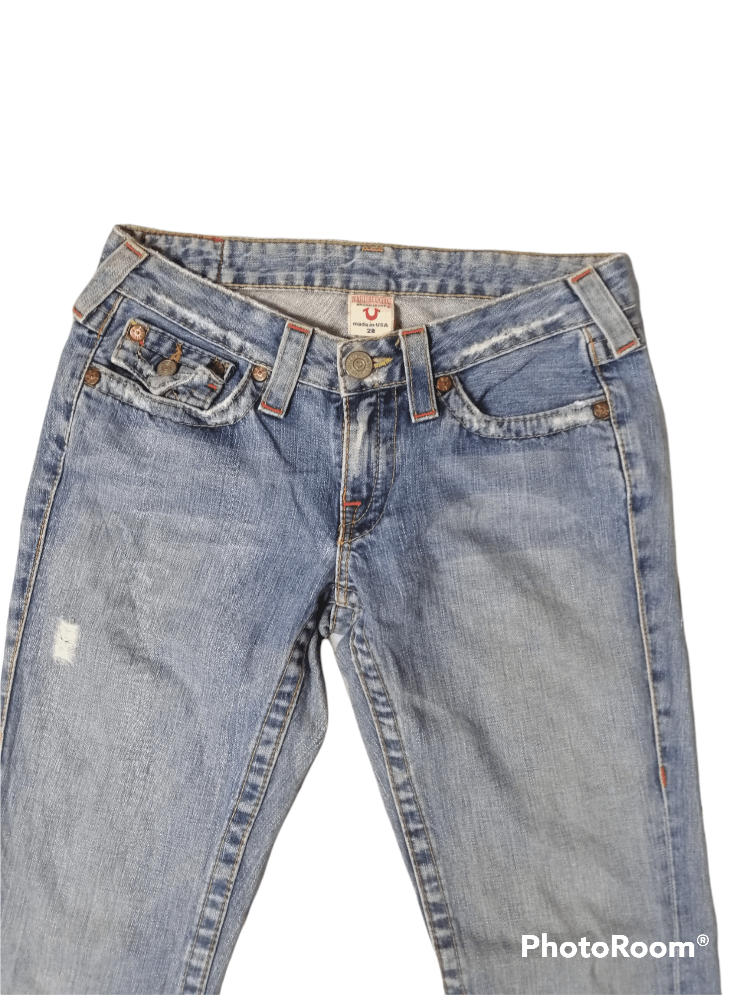True Religion × Vintage Vintage True Religion Distressed Bootcut Jeans Size US 30 / EU 46 - 2 Thumbnail