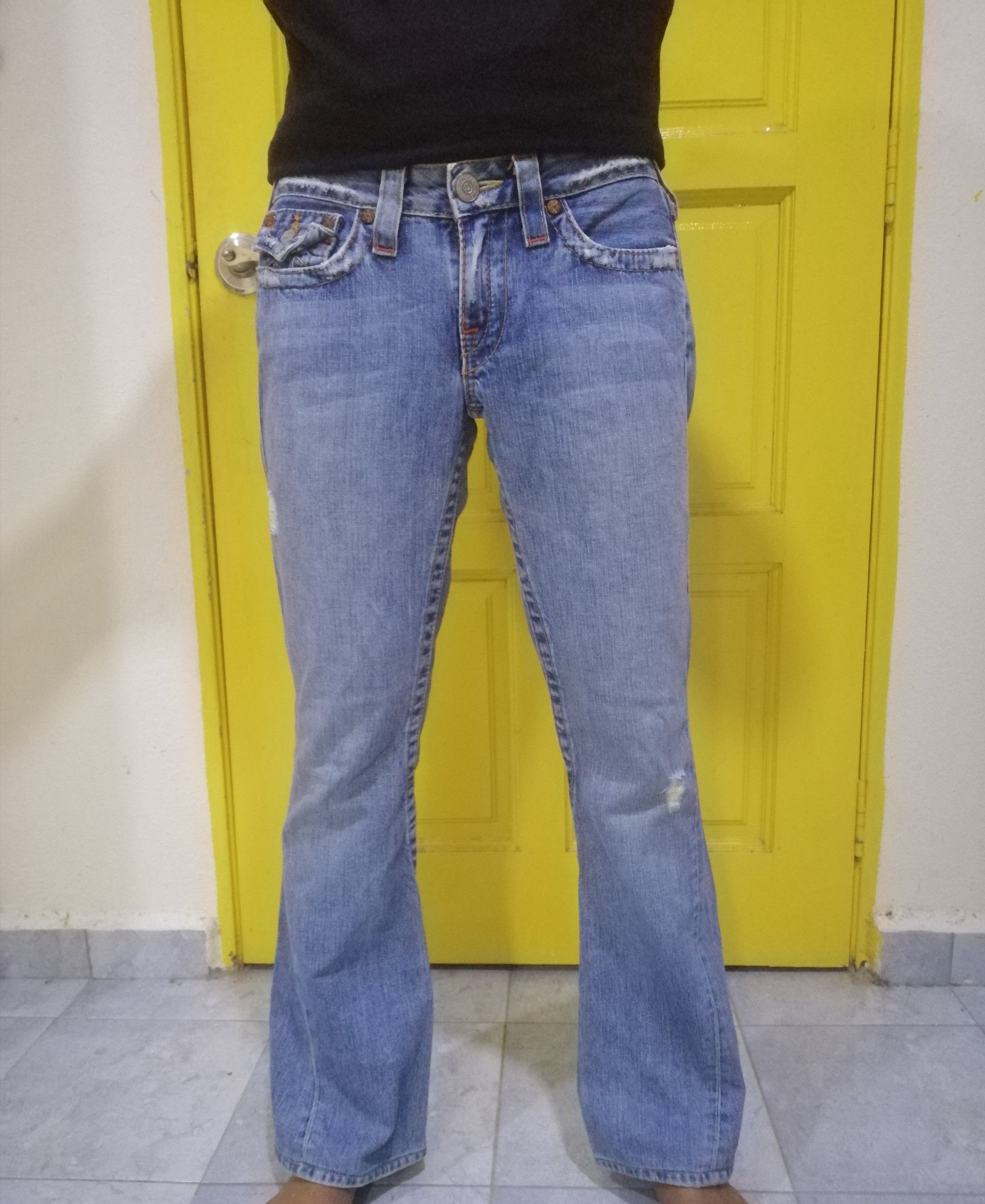 True Religion × Vintage Vintage True Religion Distressed Bootcut Jeans Size US 30 / EU 46 - 14 Thumbnail