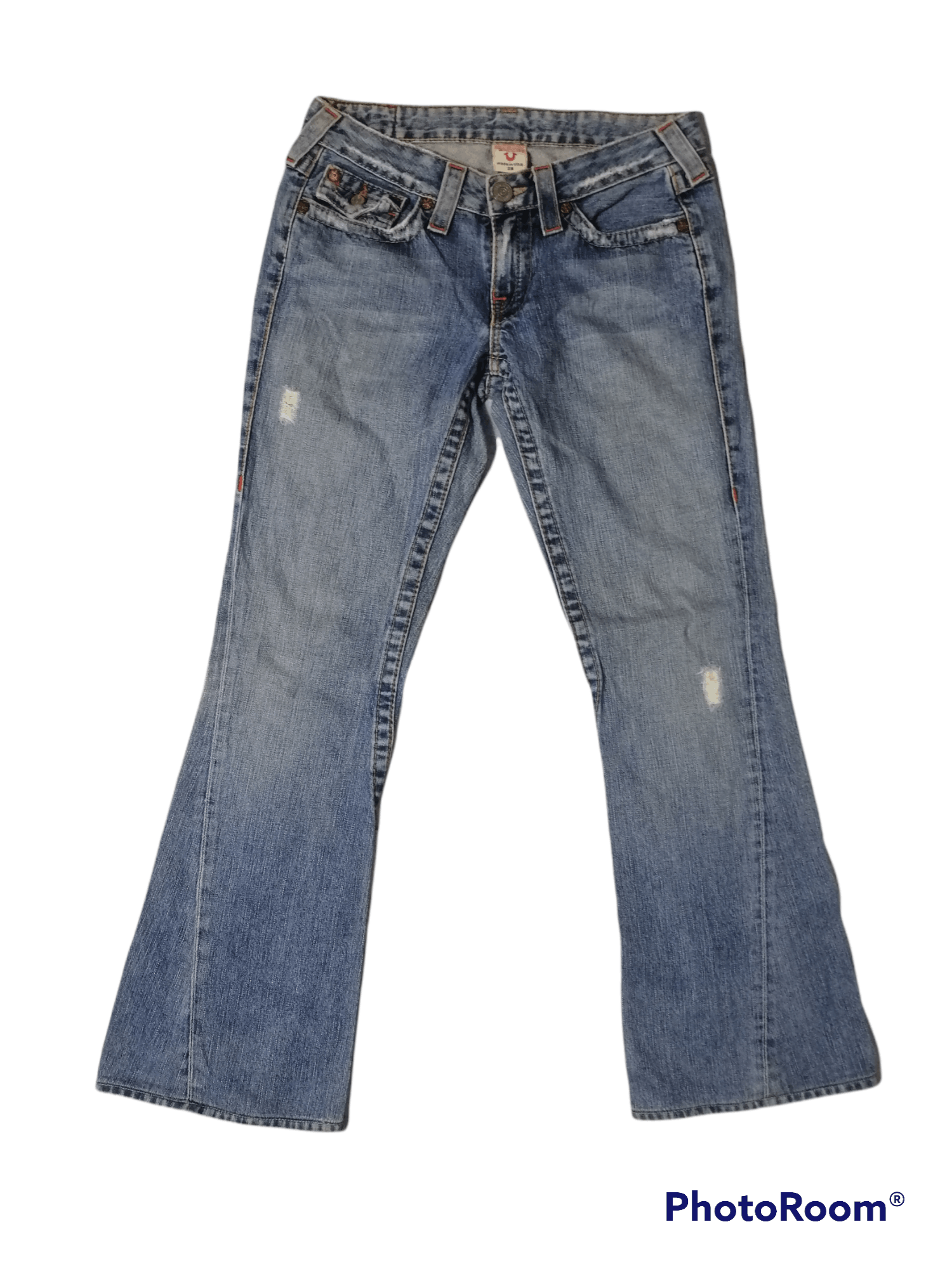 True Religion × Vintage Vintage True Religion Distressed Bootcut Jeans Size US 30 / EU 46 - 1 Thumbnail