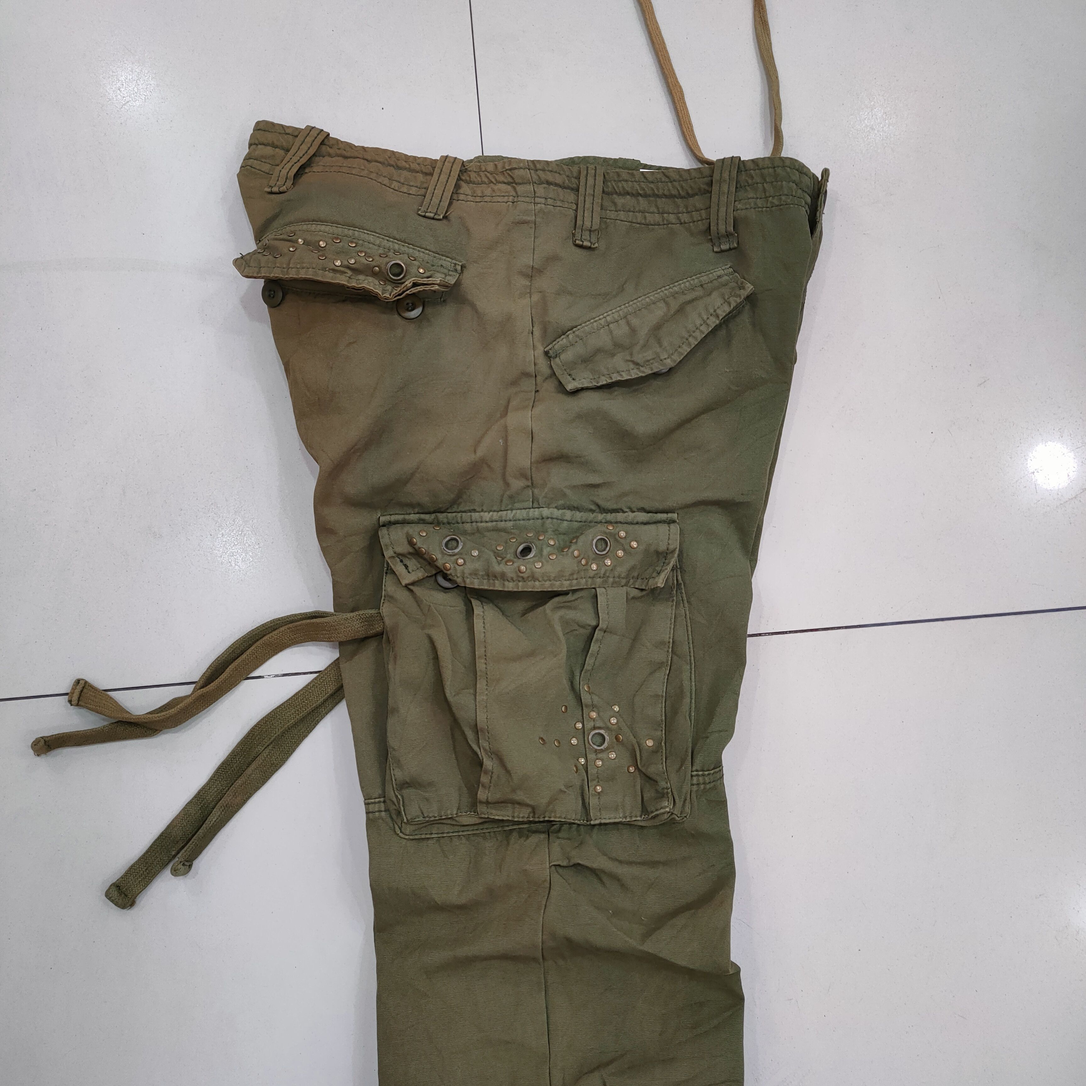 image of Vintage Faded Bondage Cargo Pants in Faded Green, Men's (Size 32)