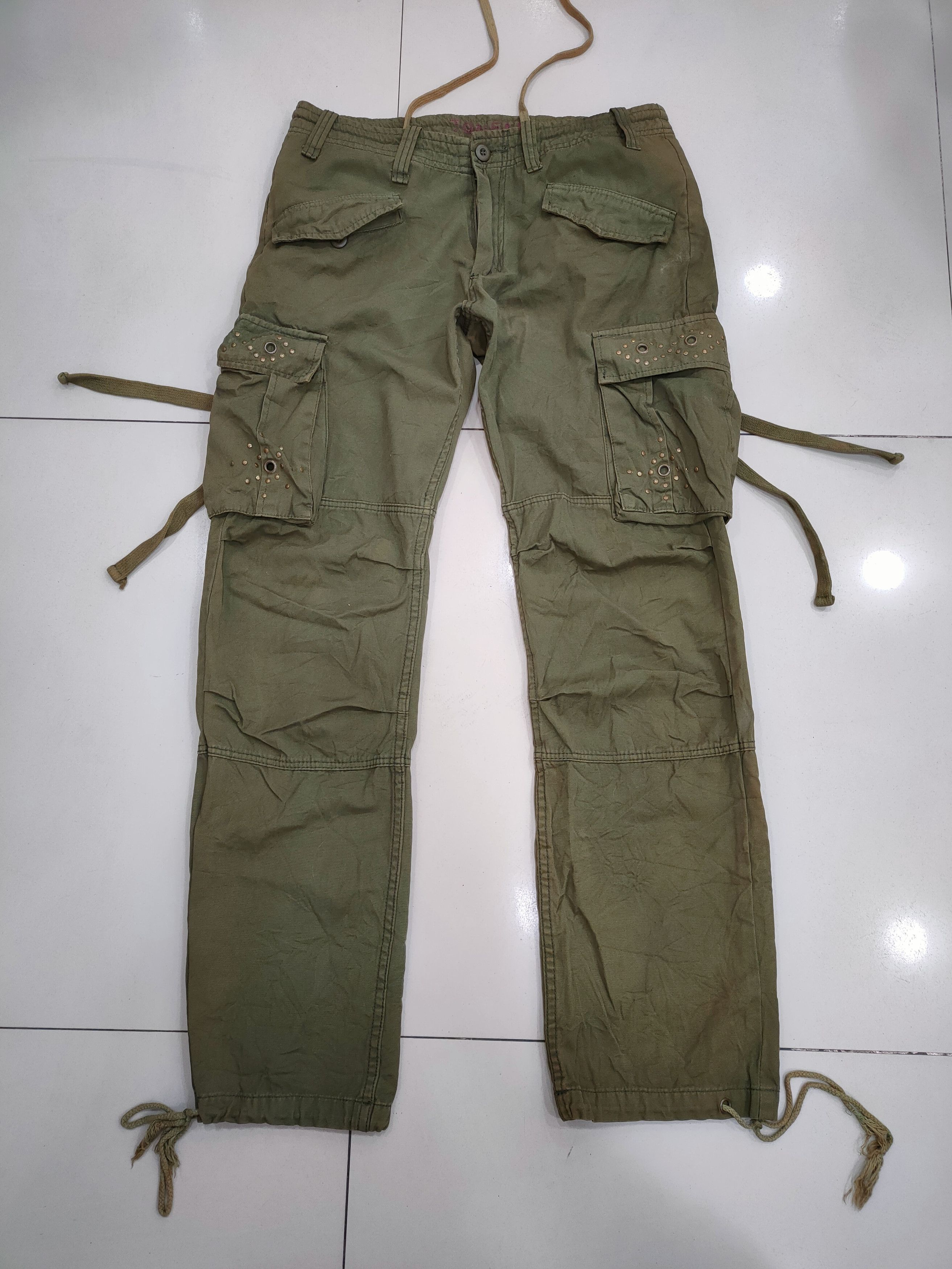 Japanese Brand VINTAGE FADED BONDAGE CARGO PANTS Size US 32 / EU 48 - 2 Thumbnail