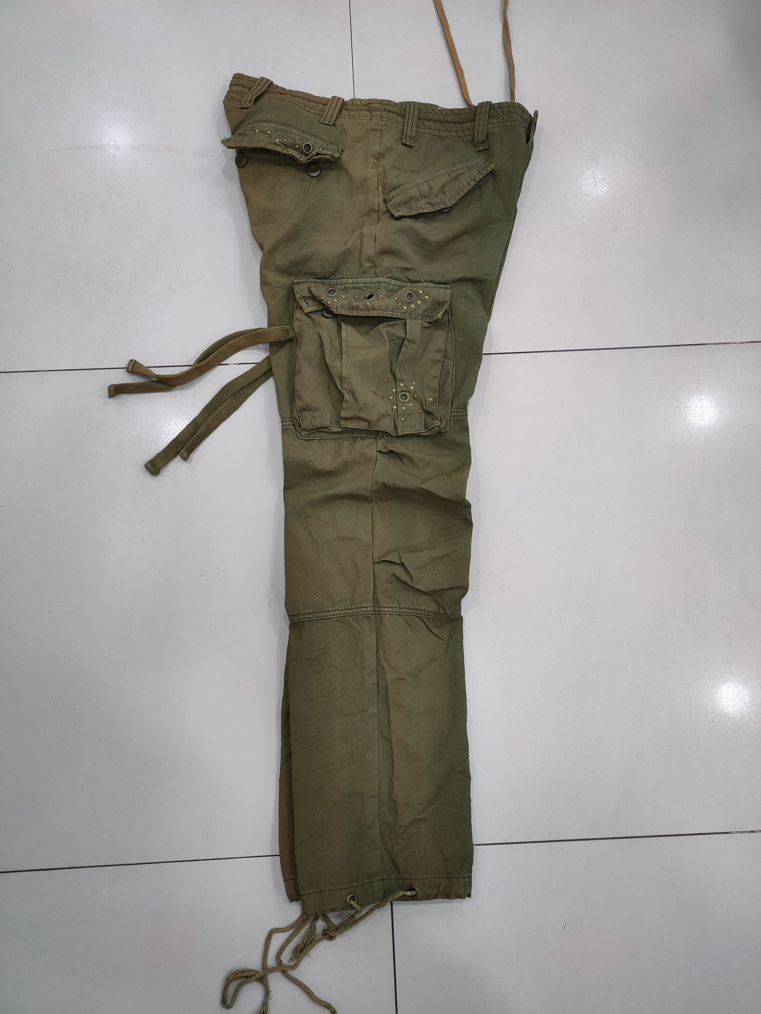 Japanese Brand VINTAGE FADED BONDAGE CARGO PANTS Size US 32 / EU 48 - 4 Thumbnail