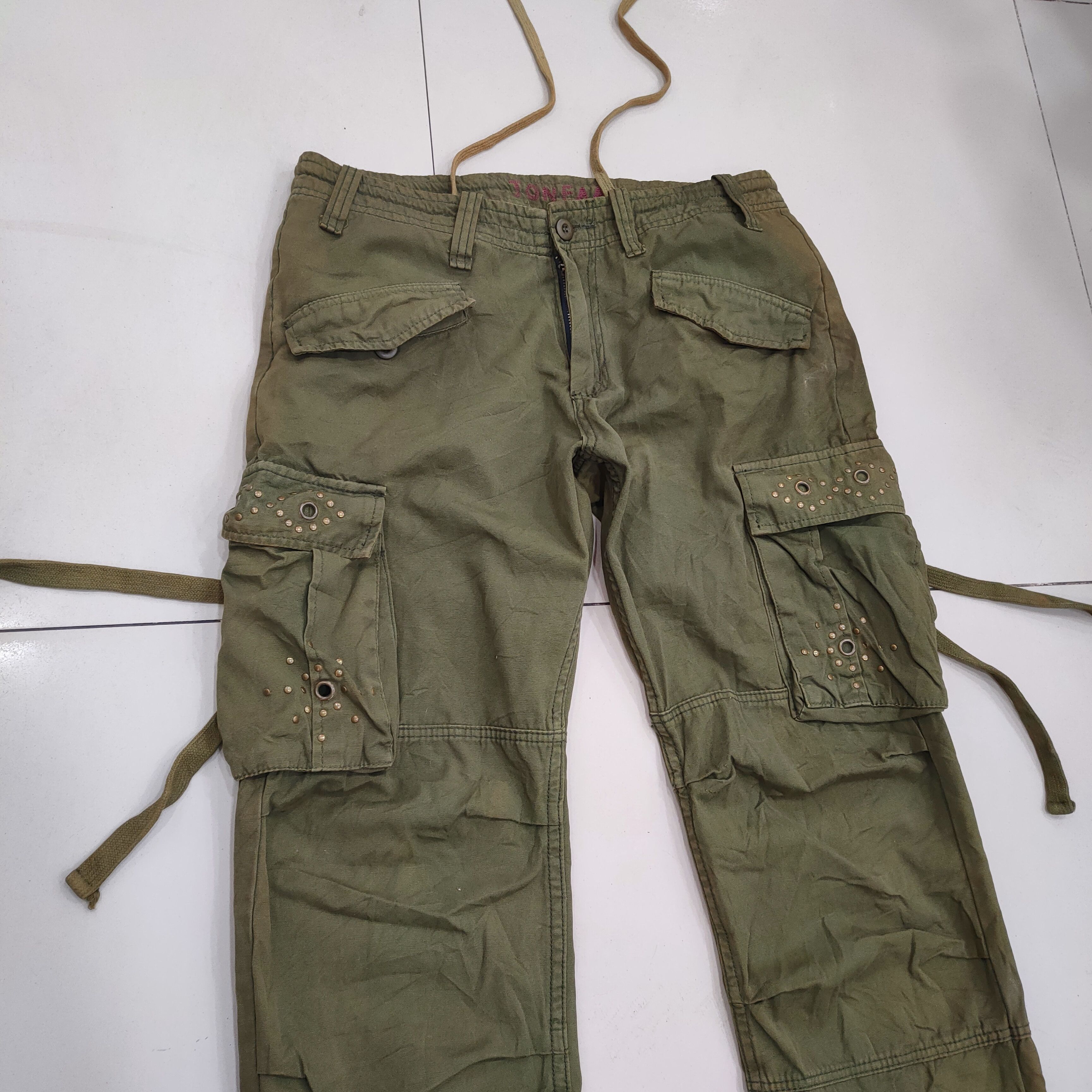 Japanese Brand VINTAGE FADED BONDAGE CARGO PANTS Size US 32 / EU 48 - 7 Thumbnail
