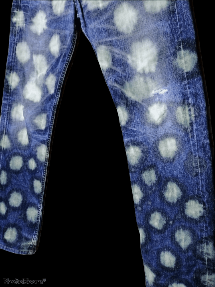 Levi's Vintage Clothing Levi's Bleach Snow Design Acids Wash Slim Straight Size US 35 - 4 Thumbnail