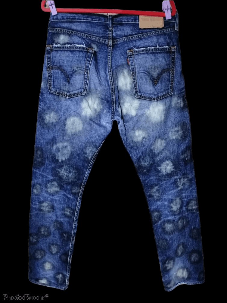 Levi's Vintage Clothing Levi's Bleach Snow Design Acids Wash Slim Straight Size US 35 - 5 Thumbnail
