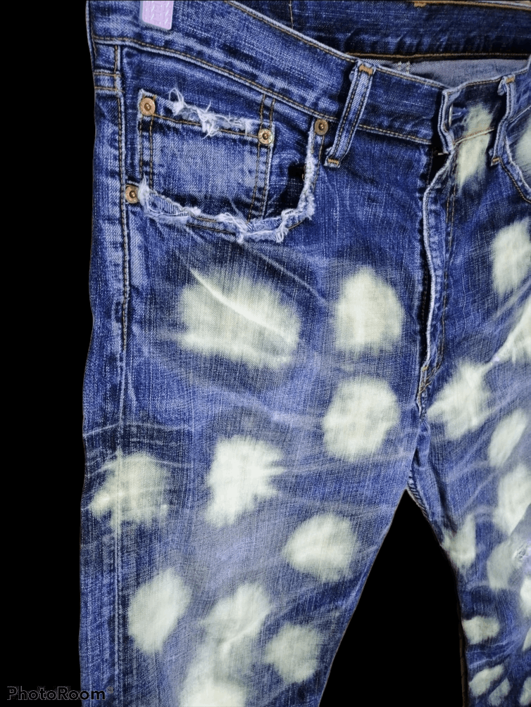 Levi's Vintage Clothing Levi's Bleach Snow Design Acids Wash Slim Straight Size US 35 - 2 Thumbnail