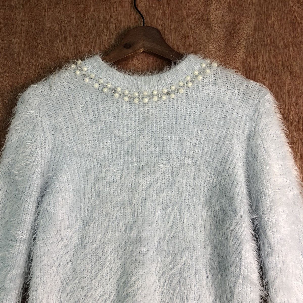 Homespun Knitwear JAPAN INGNI SOFT BLUE MOHAIR KNITWEAR Size US S / EU 44-46 / 1 - 2 Thumbnail