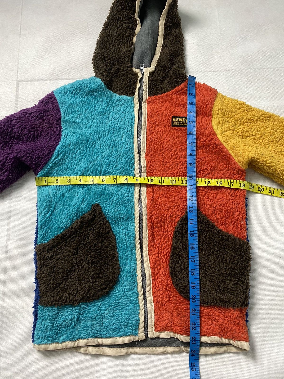 Fleece Hoodie Colorblock Blue Mart Works