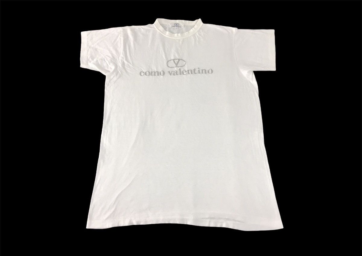 Valentino × Vintage Como Valentino Embroidery Logo Brand T-shirt Tee Size US L / EU 52-54 / 3 - 1 Thumbnail