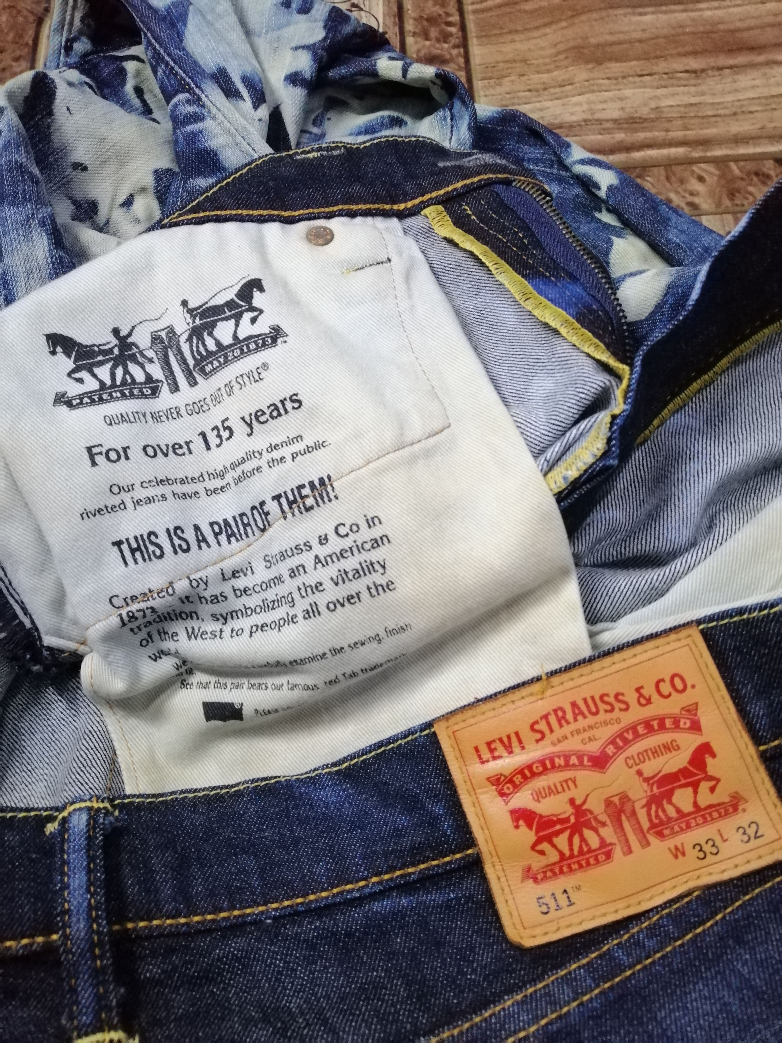 Levi's Vintage Clothing Levi's Bleach Tie Dye Slim Fit Size US 35 - 7 Thumbnail