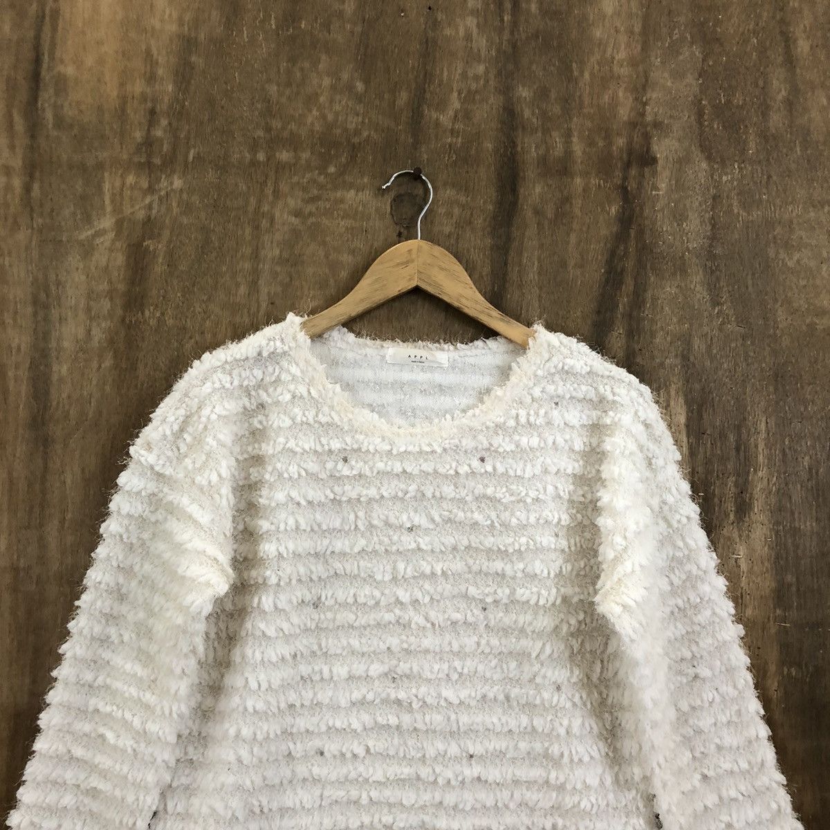 Aran Isles Knitwear × Japanese Brand APPL WHITE MOHAIR KNITWEAR #164 Size US M / EU 48-50 / 2 - 2 Thumbnail
