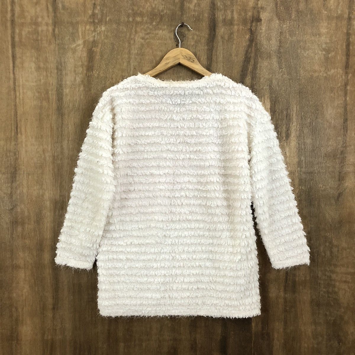 Aran Isles Knitwear × Japanese Brand APPL WHITE MOHAIR KNITWEAR #164 Size US M / EU 48-50 / 2 - 6 Thumbnail