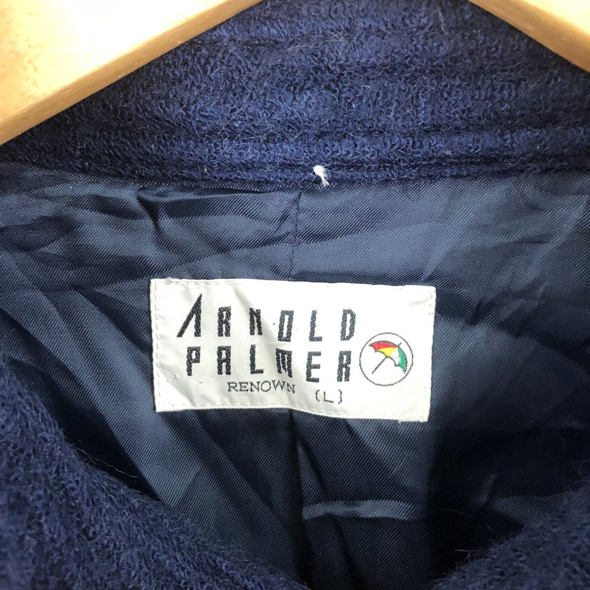Japanese Brand ARNOLD PALMER DARK BLUE WOOL VARSITY JACKET #1864 Size US L / EU 52-54 / 3 - 6 Thumbnail