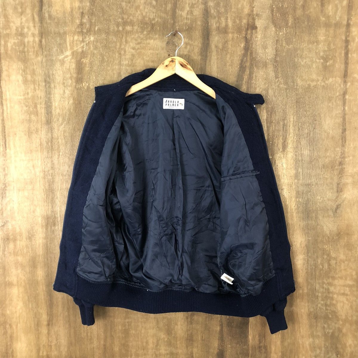 Japanese Brand ARNOLD PALMER DARK BLUE WOOL VARSITY JACKET #1864 Size US L / EU 52-54 / 3 - 7 Thumbnail