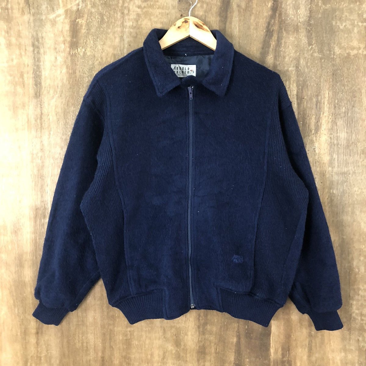 Japanese Brand ARNOLD PALMER DARK BLUE WOOL VARSITY JACKET #1864 Size US L / EU 52-54 / 3 - 3 Thumbnail