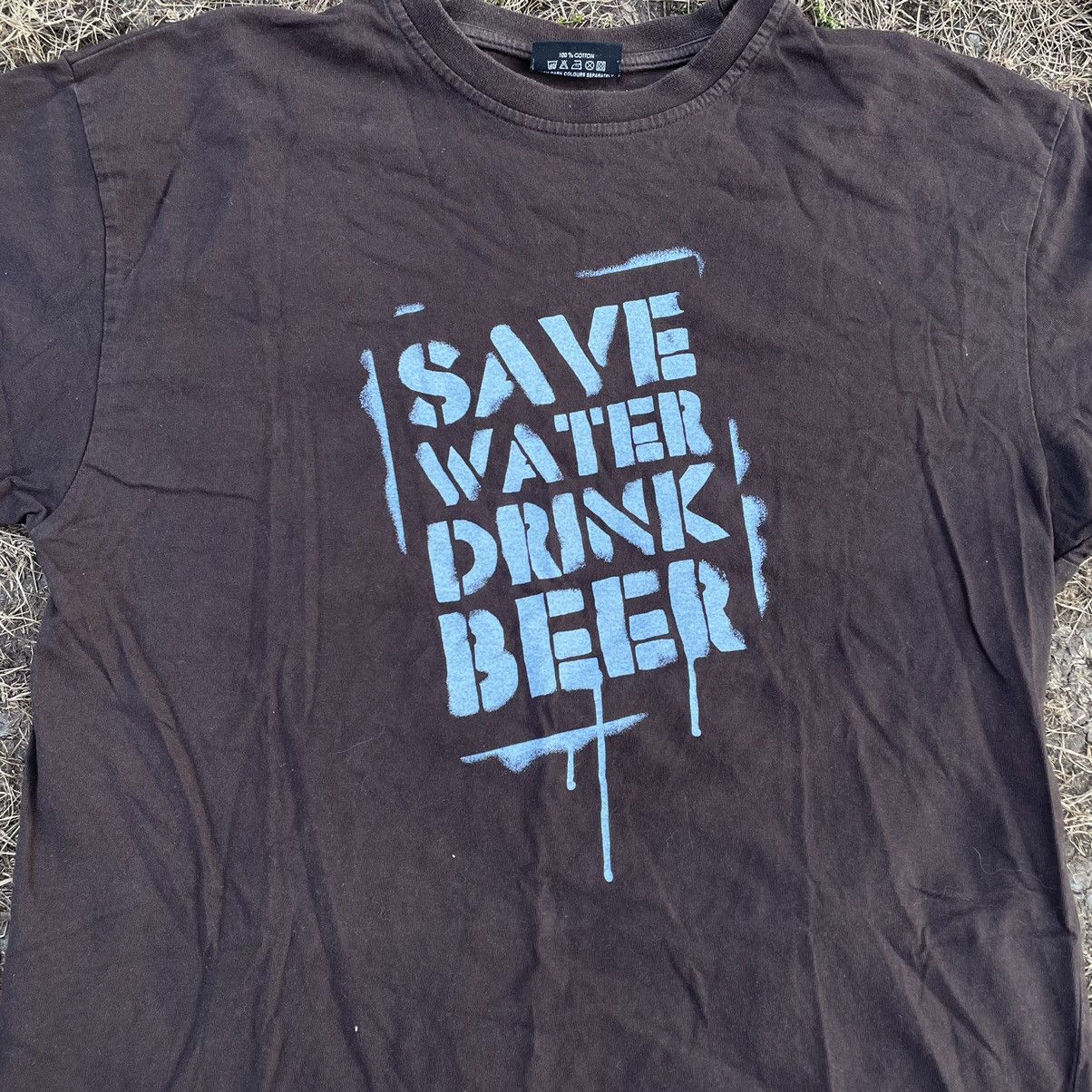 Vintage Vintage Y2K Sun Faded Graphic Tee Save Water Drink Beer L Size US L / EU 52-54 / 3 - 4 Thumbnail