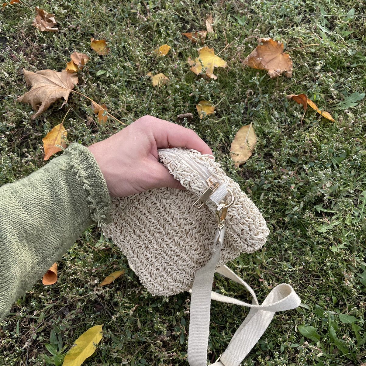 Vintage Vintage Y2K Knit Crossbody Bag Cream Indie Streetwear OS Size ONE SIZE - 5 Thumbnail