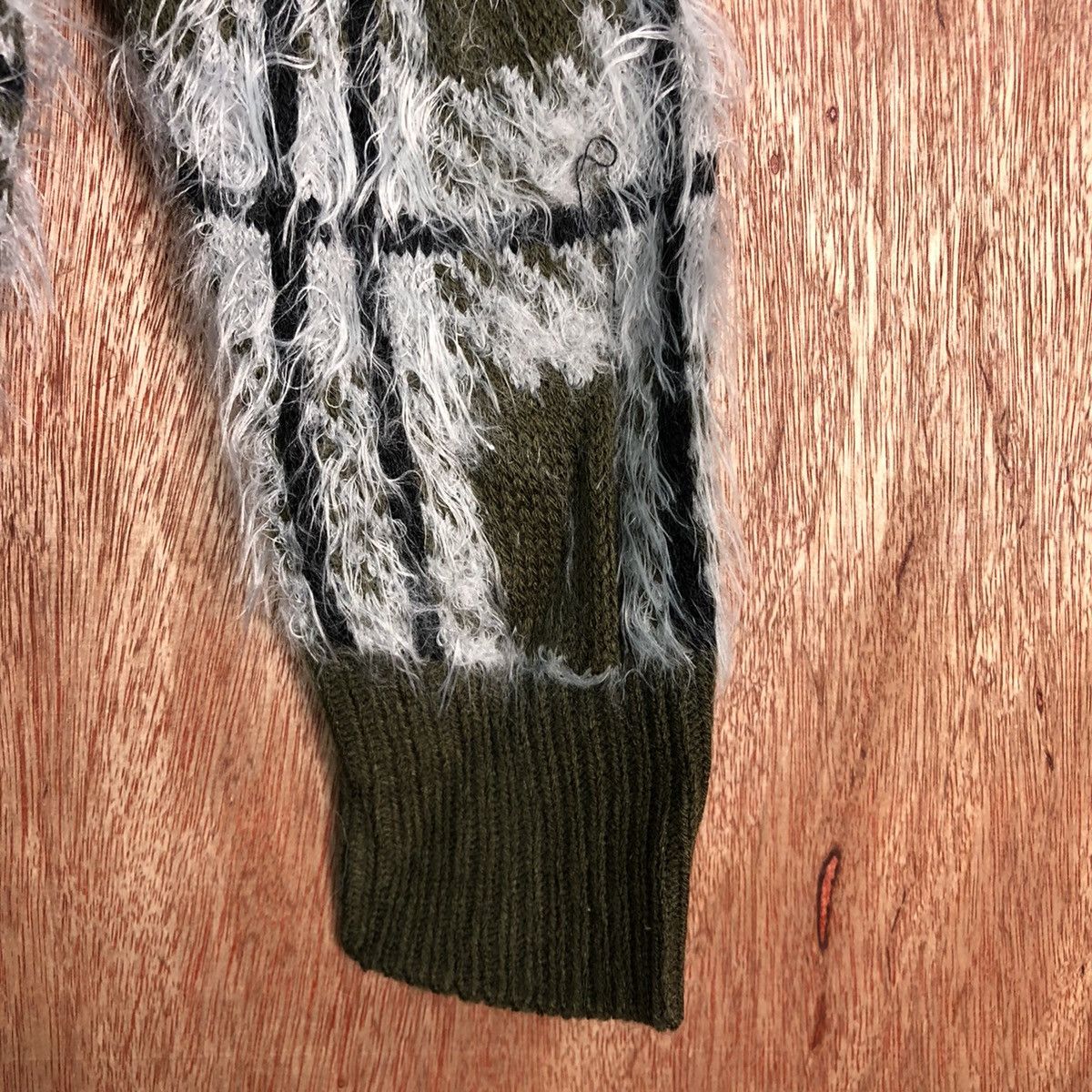 Homespun Knitwear × Japanese Brand Vintage Japan Checkered Mohair Shag Shaggy Knitwear Size US S / EU 44-46 / 1 - 4 Thumbnail