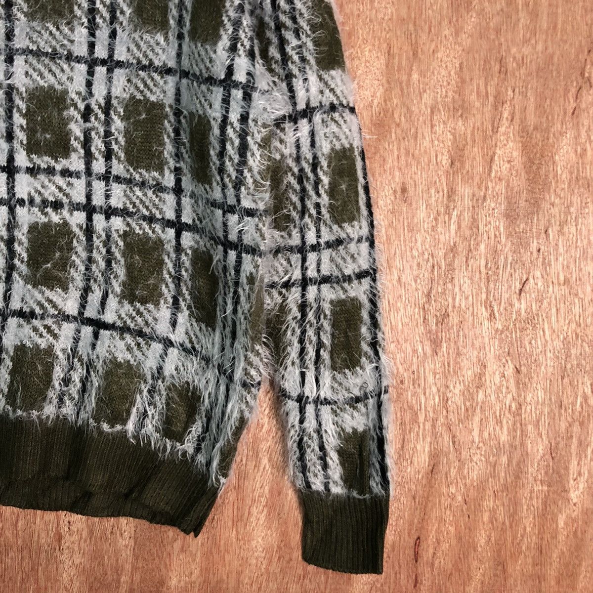Homespun Knitwear × Japanese Brand Vintage Japan Checkered Mohair Shag Shaggy Knitwear Size US S / EU 44-46 / 1 - 5 Thumbnail