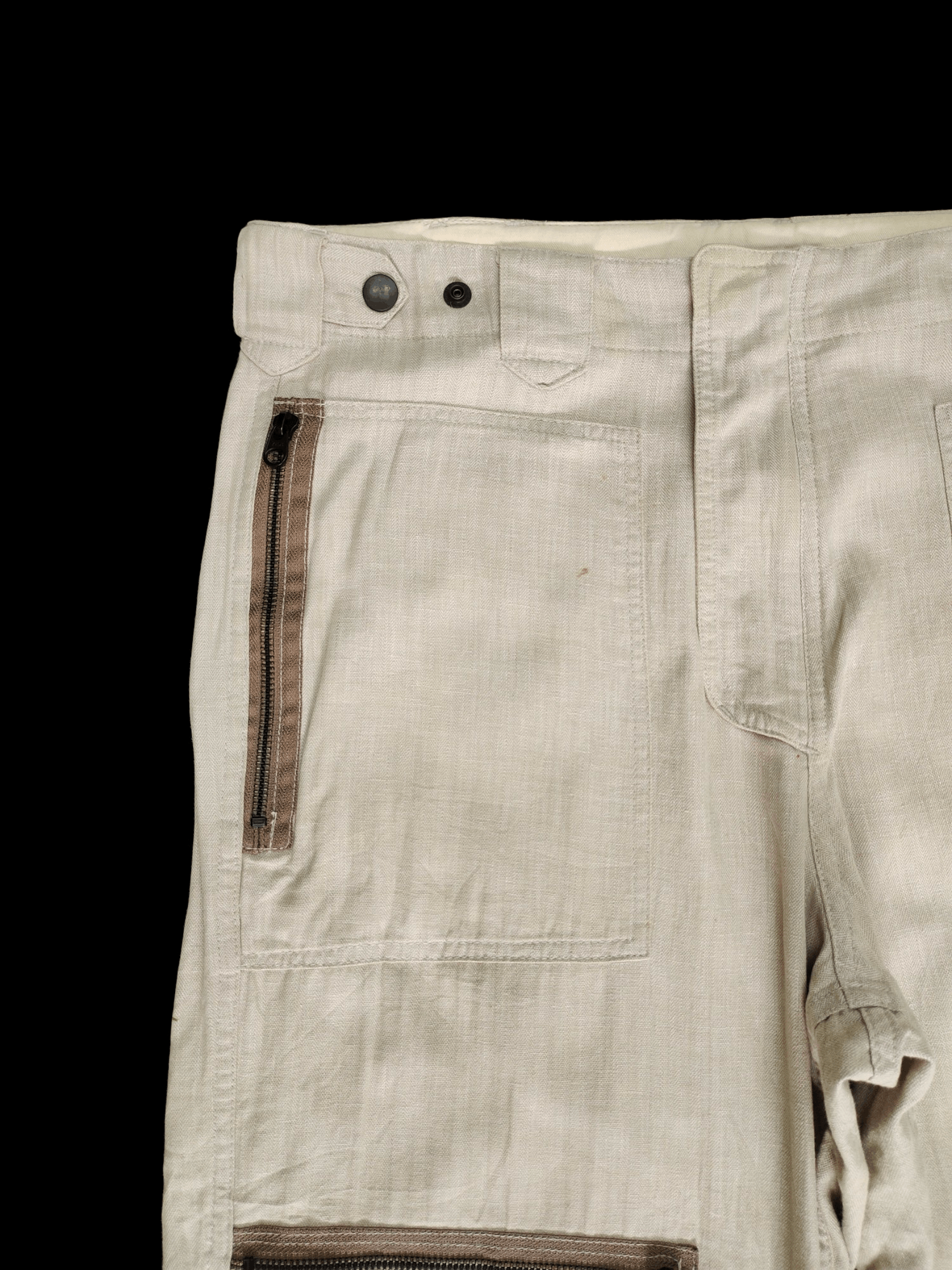 Hysteric Glamour Wide Leg Pants Dept Linen Blend Multi Zipper Pocket Baggy Size US 36 / EU 52 - 4 Thumbnail