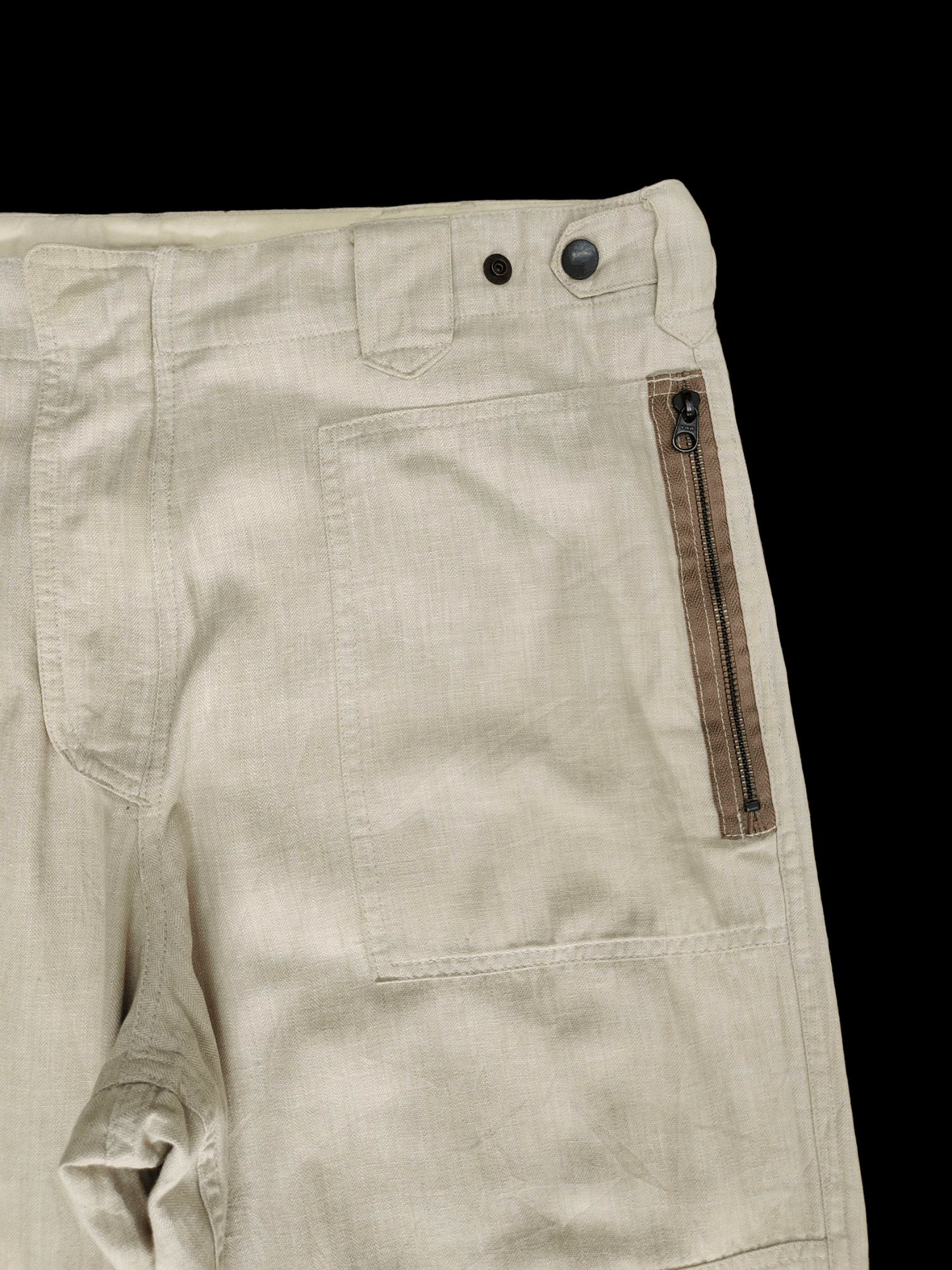 Hysteric Glamour Wide Leg Pants Dept Linen Blend Multi Zipper Pocket Baggy Size US 36 / EU 52 - 3 Thumbnail