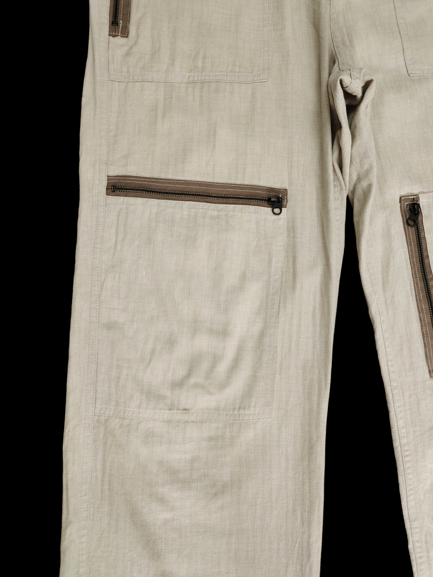Hysteric Glamour Wide Leg Pants Dept Linen Blend Multi Zipper Pocket Baggy Size US 36 / EU 52 - 6 Thumbnail