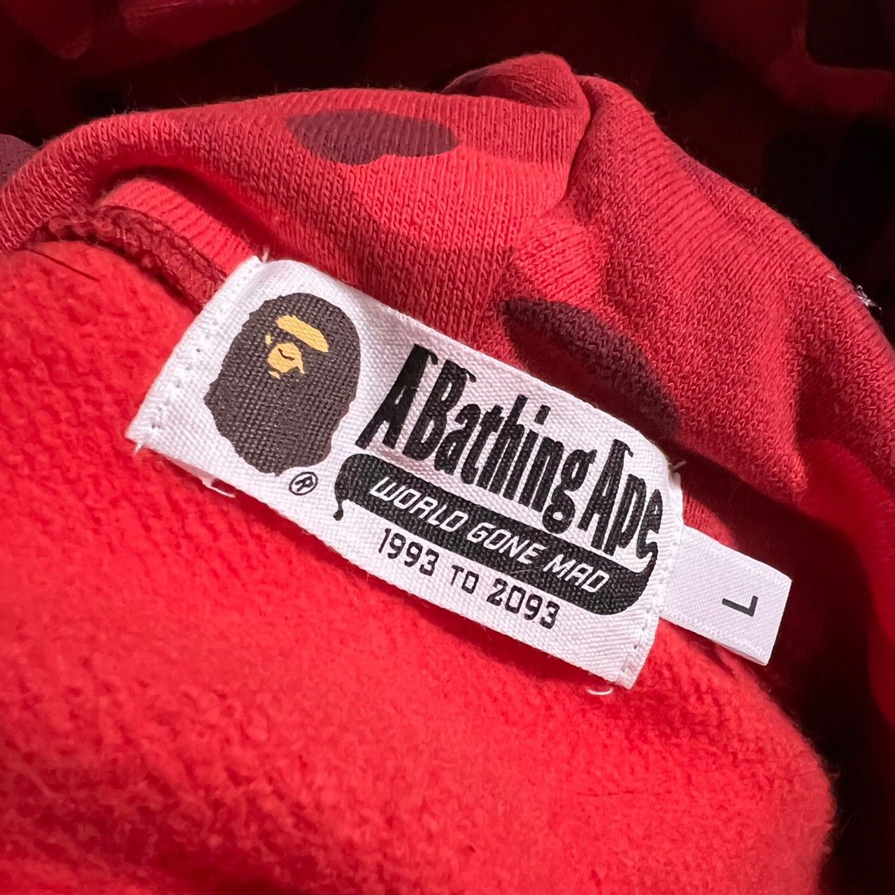 Bape BAPE shark embroidery full zip hoodie Red camo Size US L / EU 52-54 / 3 - 4 Thumbnail