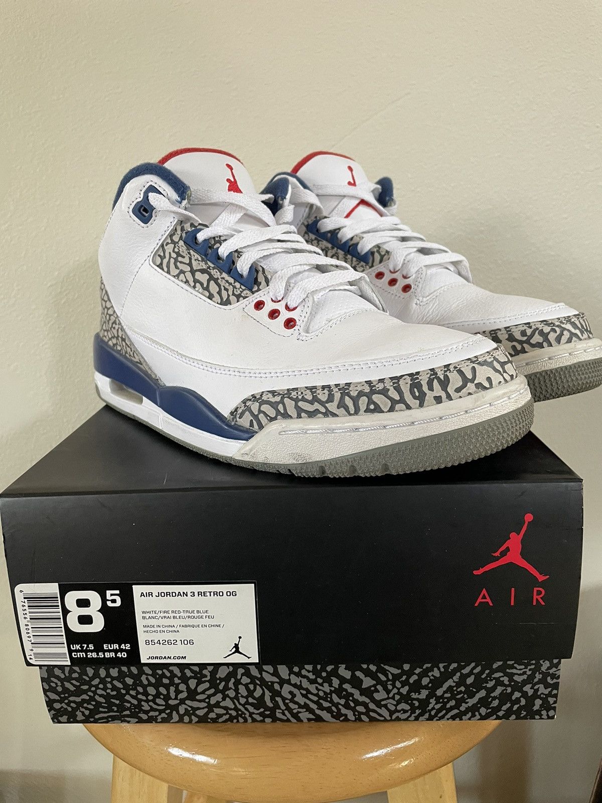 Jordan Brand × Nike Air Jordan 3 True Blue 2016 Size 8.5 Size US 8.5 / EU 41-42 - 2 Thumbnail