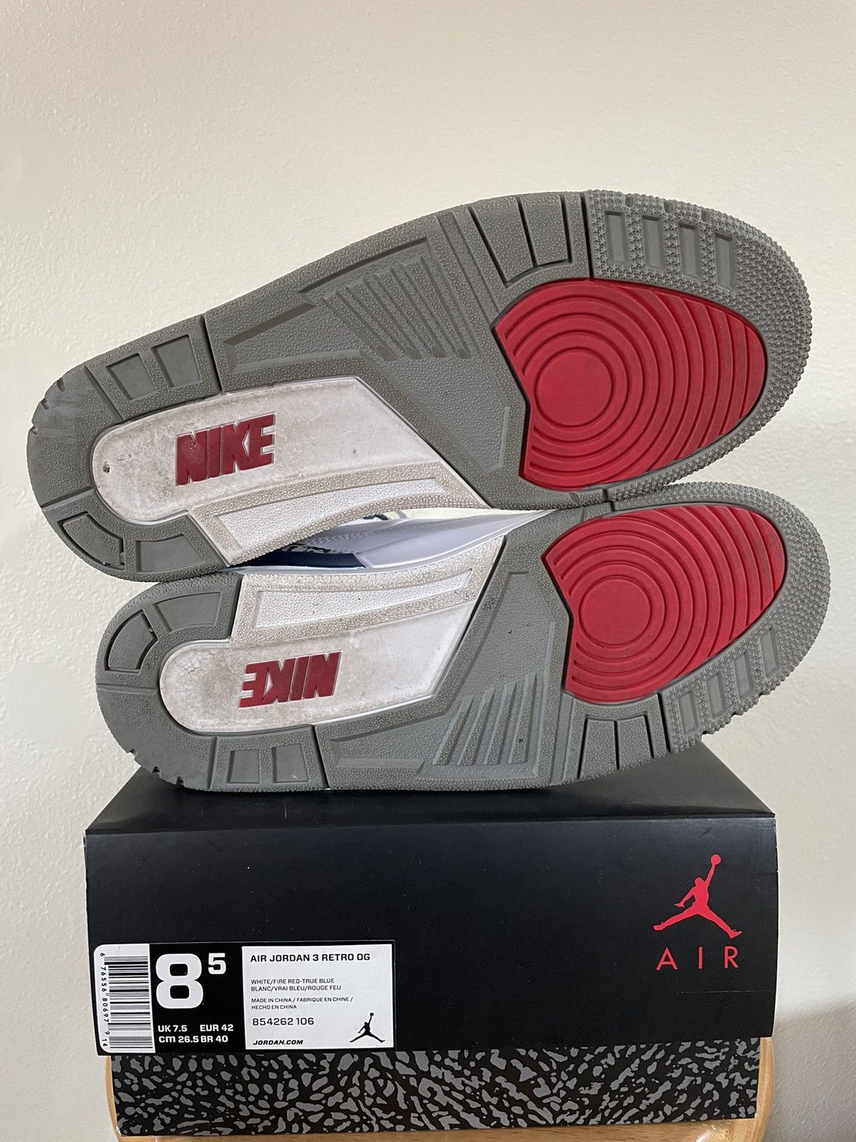 Jordan Brand × Nike Air Jordan 3 True Blue 2016 Size 8.5 Size US 8.5 / EU 41-42 - 7 Thumbnail