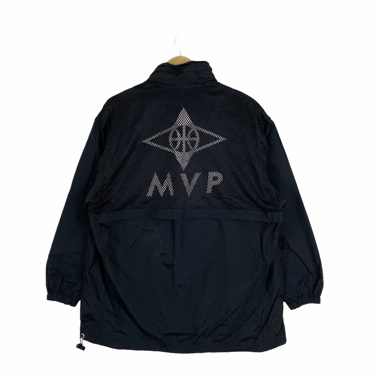 image of Vintage Mvp Hip Hop Street Ny Big Logo Light Jacket Pullover in Black, Men's (Size Large)