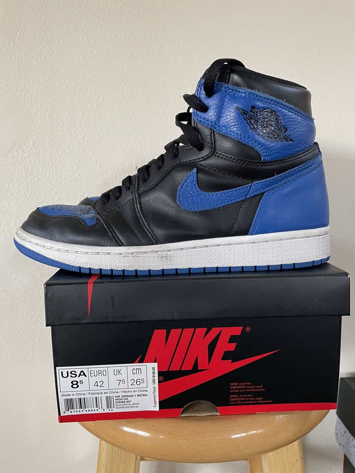 Jordan Brand × Nike Air Jordan 1 Royal Blue 2017 Size 8.5 Size US 8.5 / EU 41-42 - 3 Thumbnail