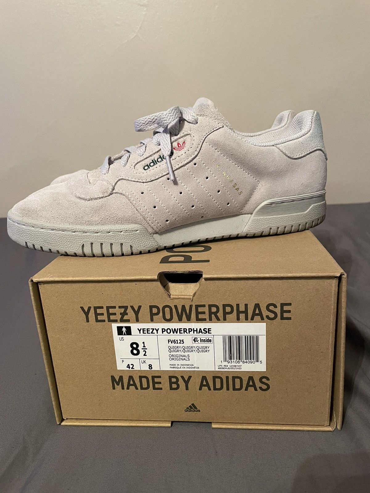 Pre-owned Adidas X Kanye West Adidas Yeezy Powerphase Quiet Grey Size 8.5 Shoes
