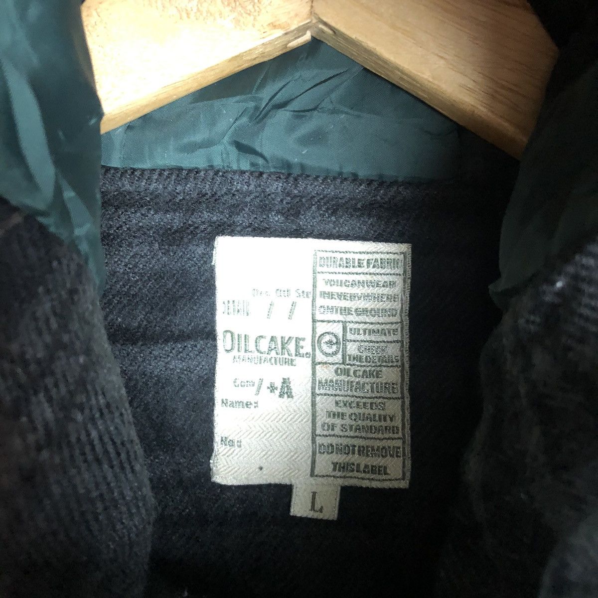 Japanese Brand Oilcake Checkered Grey Wool Varsity Hoodie Jacket #1857 Size US L / EU 52-54 / 3 - 8 Thumbnail