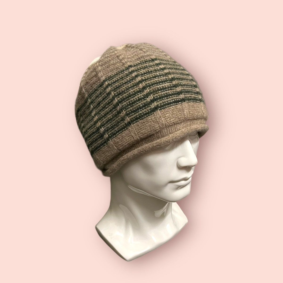 image of Individual Designer Vintage Japan Design Stripes Beanie, Men's