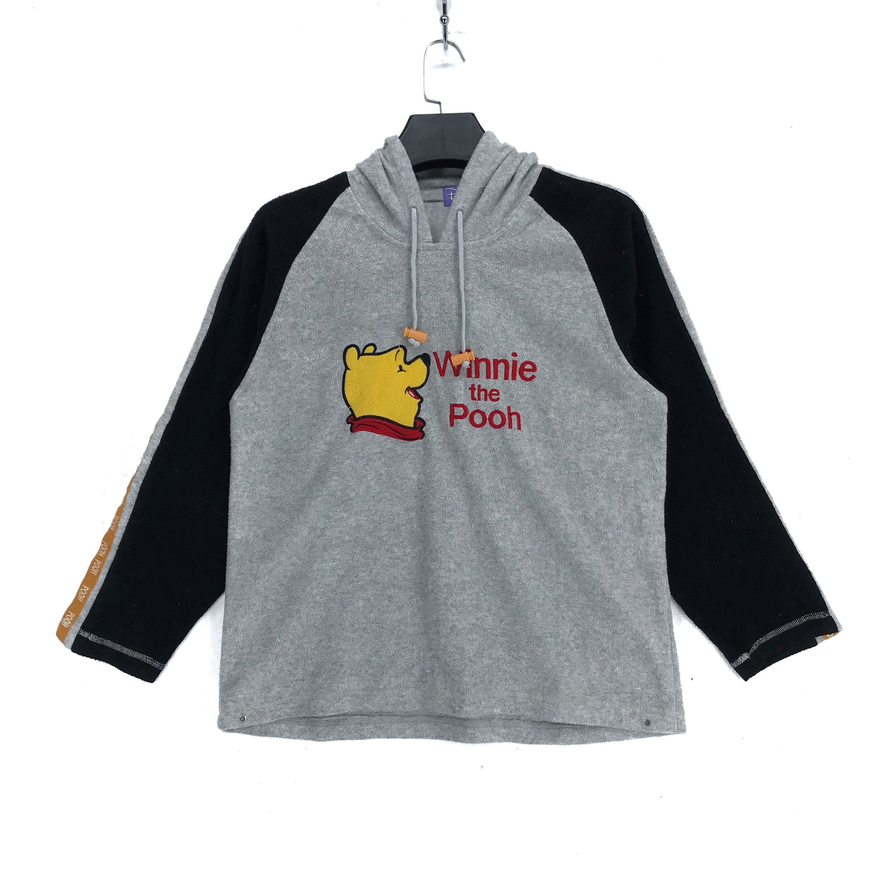 Disney The Pooh Embroidery Logo Sidetape Fleece Hoodie #2487-95 Size US M / EU 48-50 / 2 - 1 Thumbnail