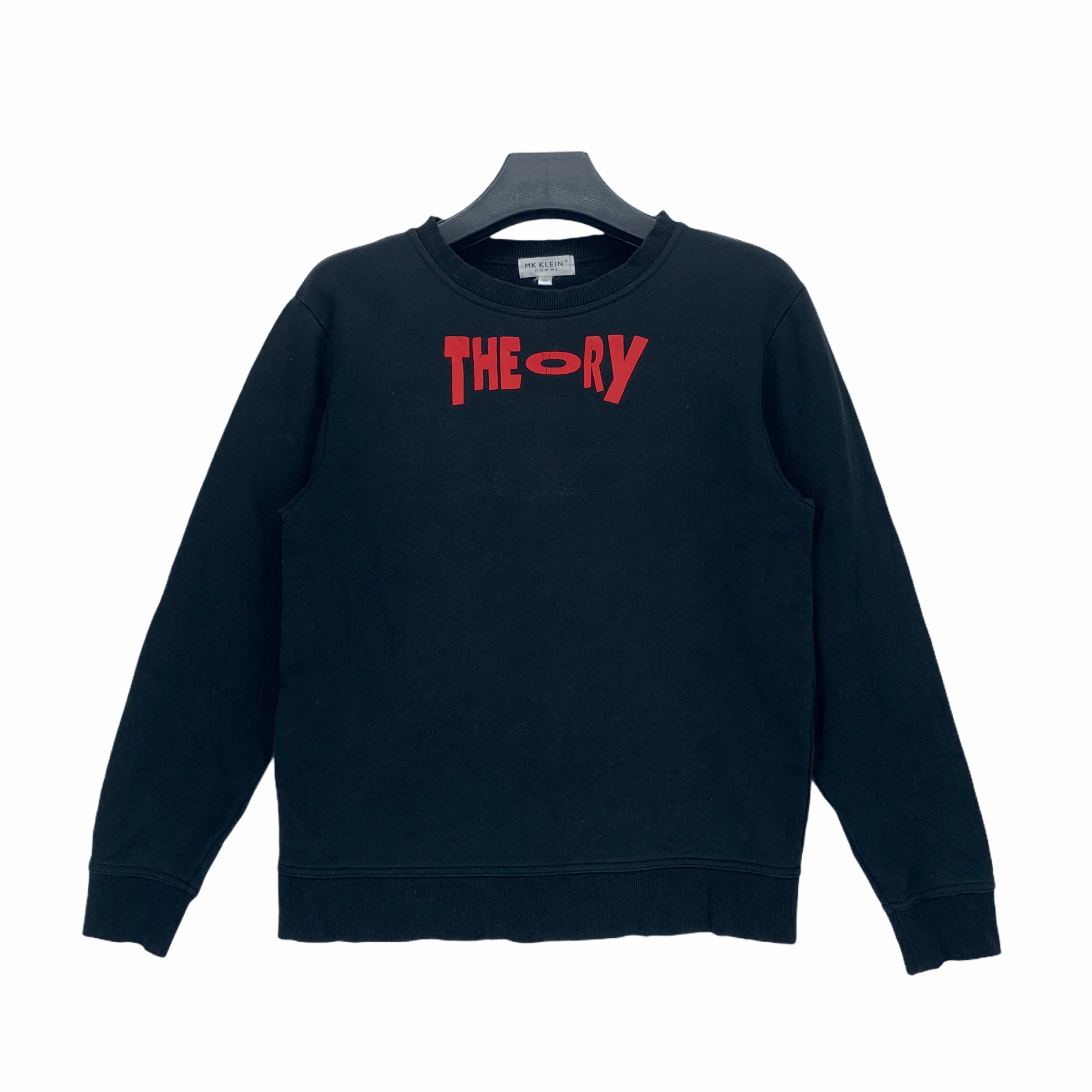 image of Mk Klein Homme Theory Big Logo Sweatshirt 2894-93 in Black, Men's (Size Small)