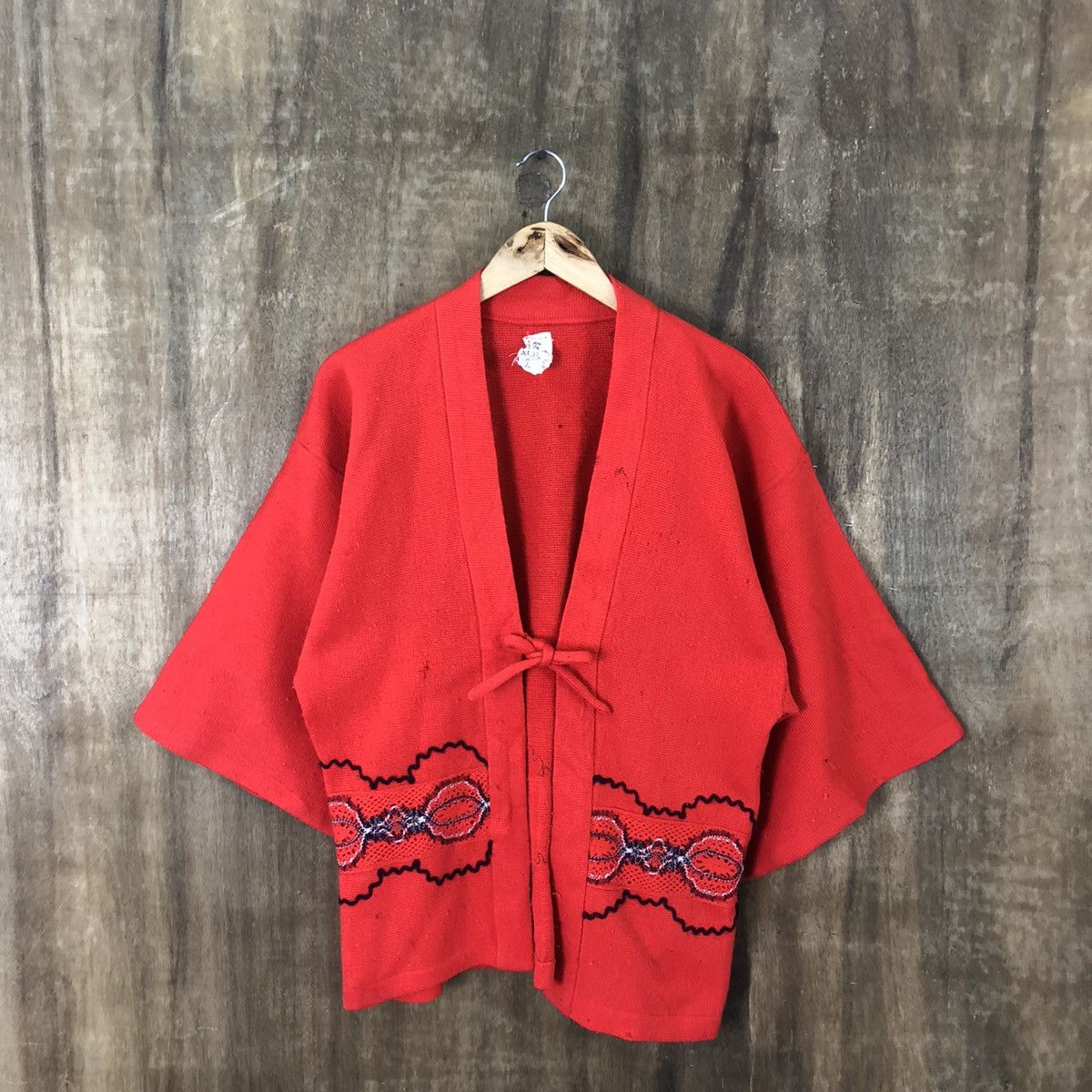 Aran Isles Knitwear × Japanese Brand Japanese Traditional Orange Kimono Cardigan Knitwear #003 Size US M / EU 48-50 / 2 - 1 Thumbnail