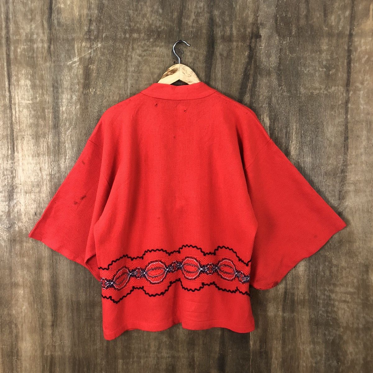 Aran Isles Knitwear × Japanese Brand Japanese Traditional Orange Kimono Cardigan Knitwear #003 Size US M / EU 48-50 / 2 - 7 Thumbnail