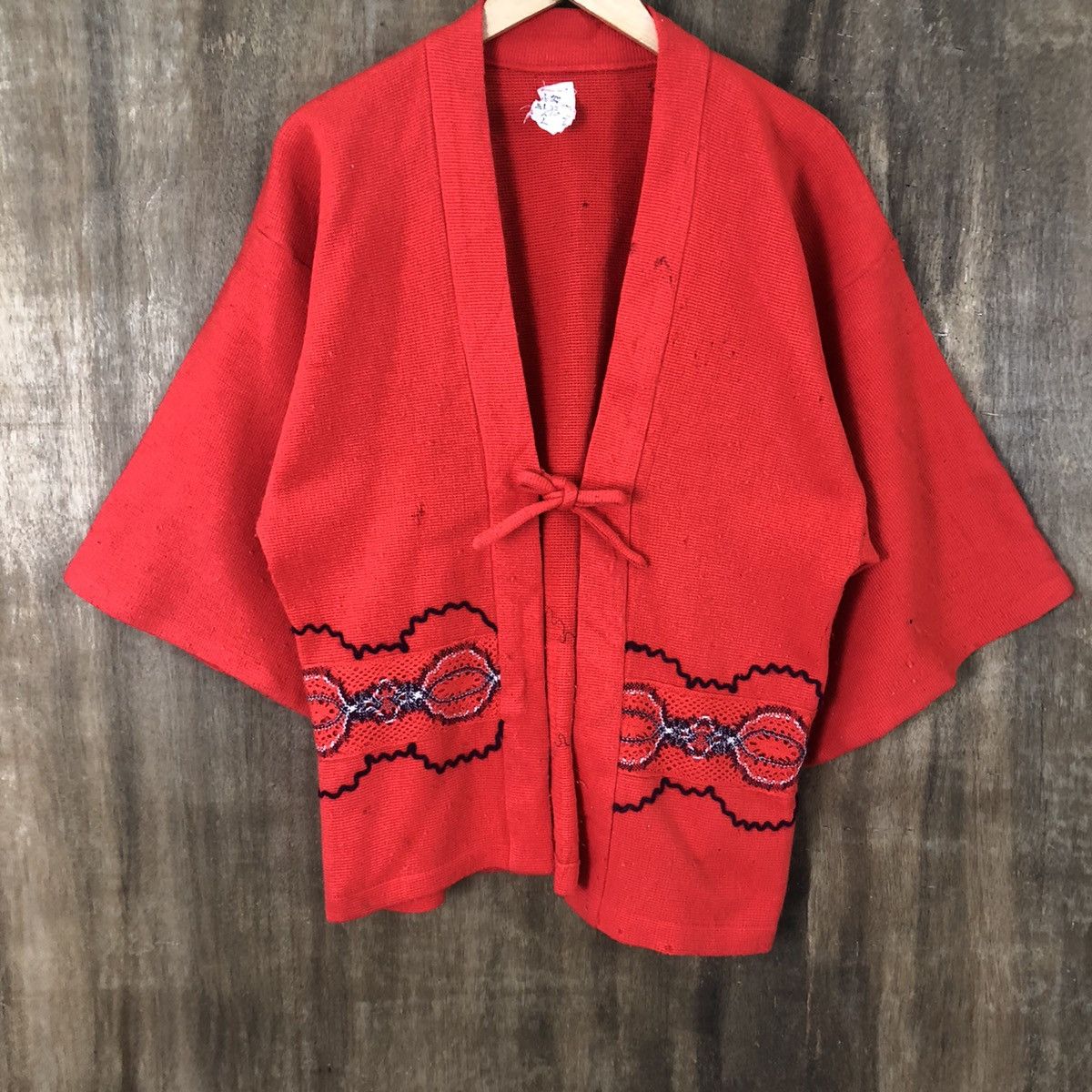 Aran Isles Knitwear × Japanese Brand Japanese Traditional Orange Kimono Cardigan Knitwear #003 Size US M / EU 48-50 / 2 - 3 Thumbnail