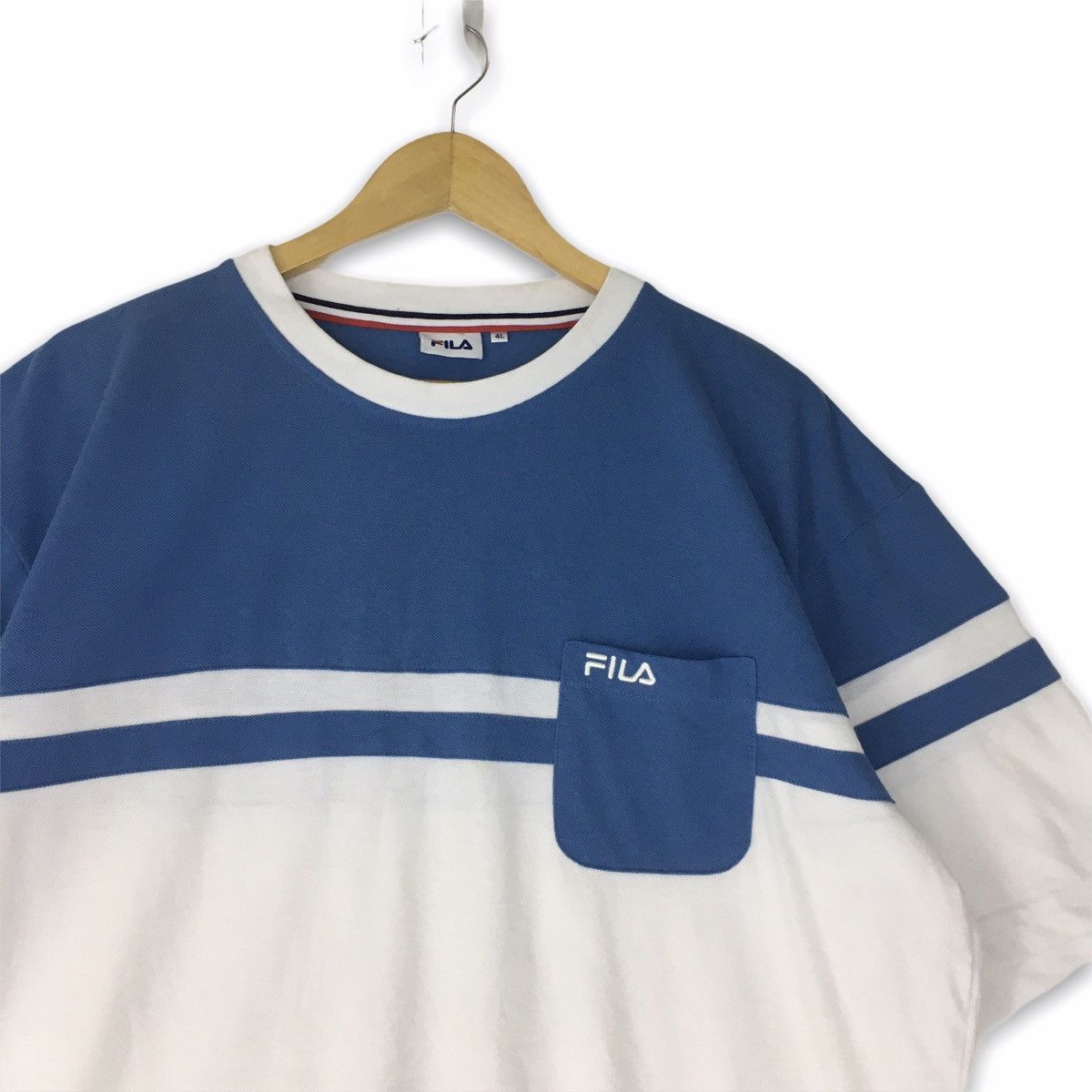 Fila × Vintage *Rare design Fila small logo stripes tees Size US XXL / EU 58 / 5 - 2 Thumbnail