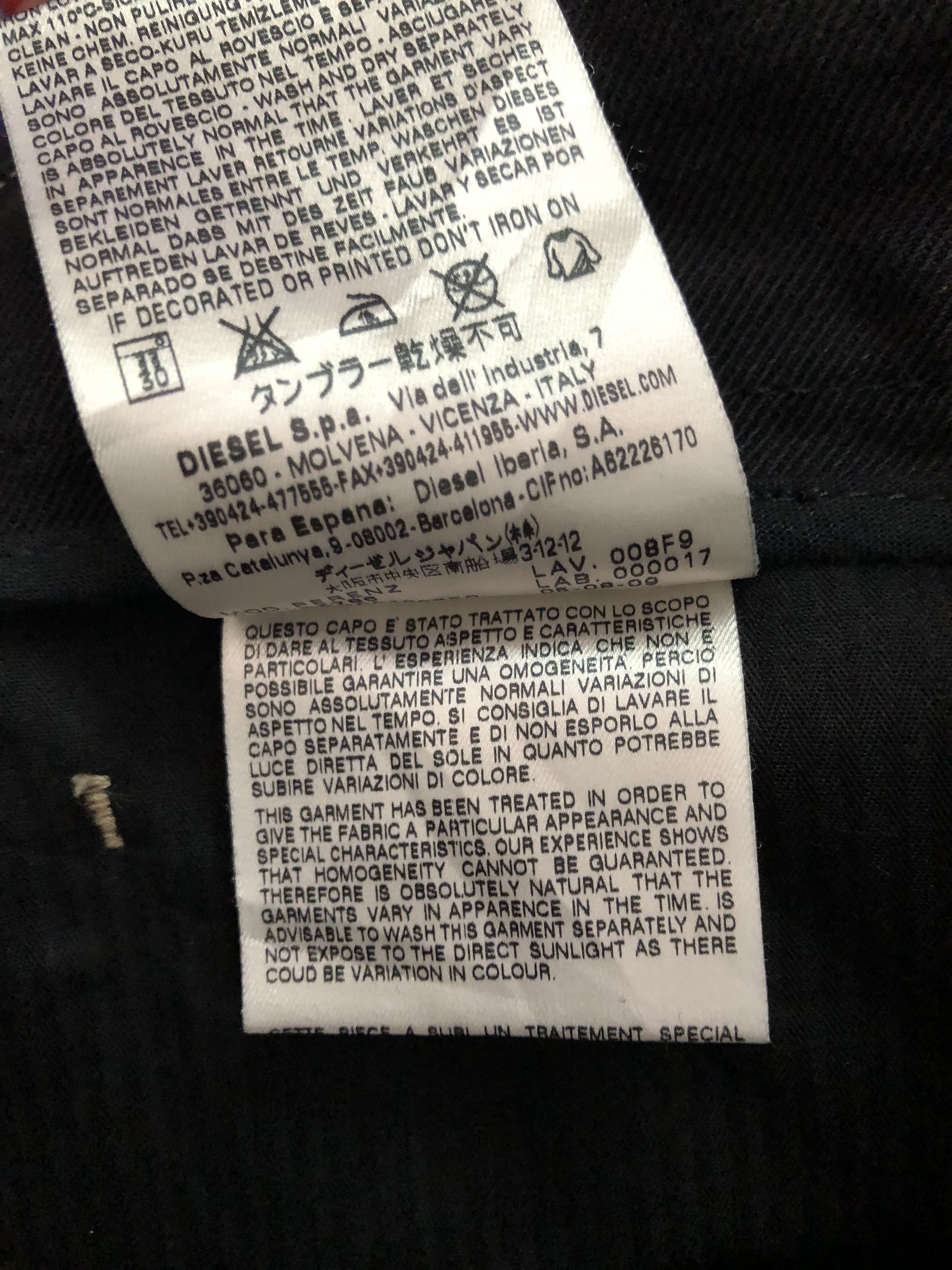 Diesel Black Gold Diesel Black Gold Made in Tunisia Skinny Black Denim Jeans Size US 33 - 20 Thumbnail