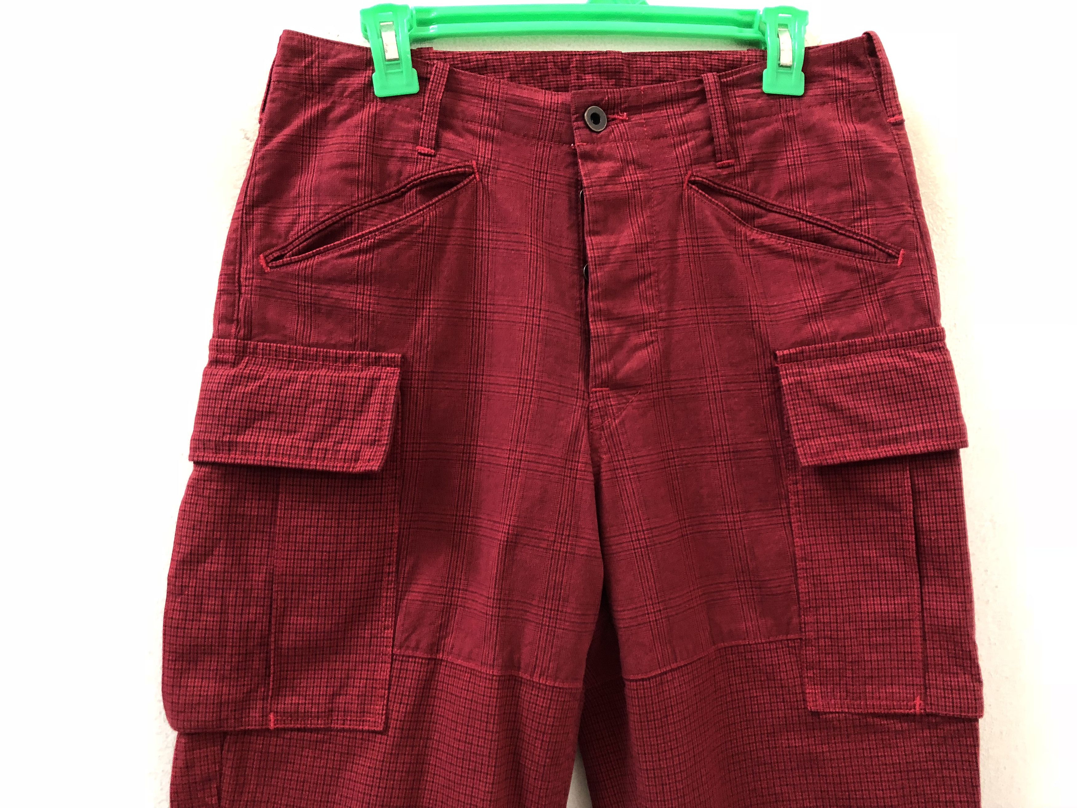 BRU NA BOINNE Bru Na Boinne Japan Red Tartan Checks Cargo Trouser Size US 30 / EU 46 - 2 Thumbnail
