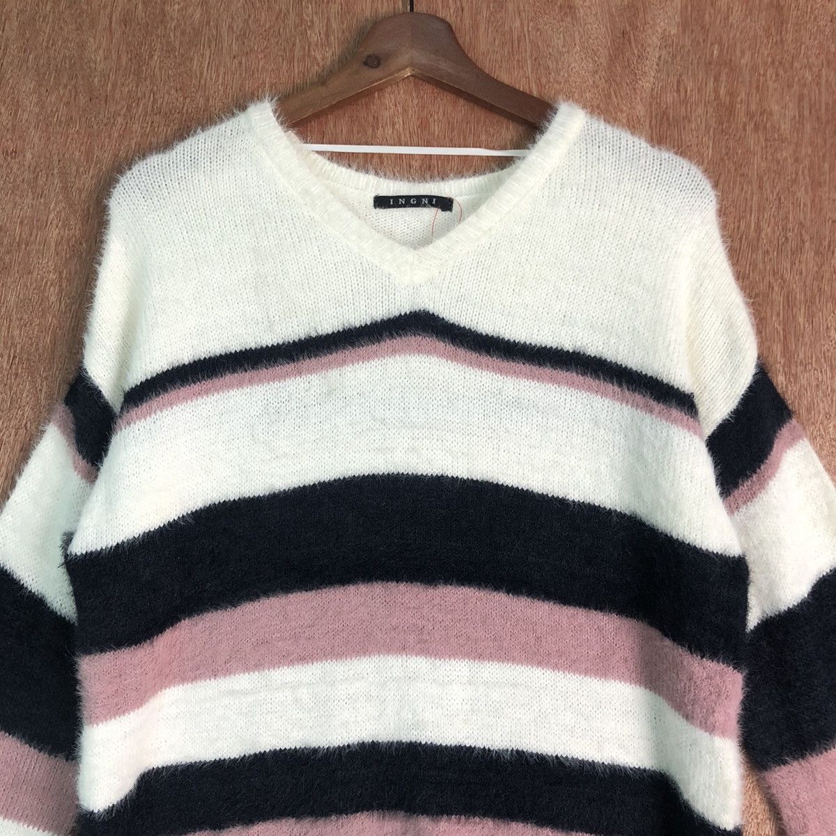 Solid and Striped INGNI Multicolor Stripe Mohair Knitwear Size US M / EU 48-50 / 2 - 2 Thumbnail