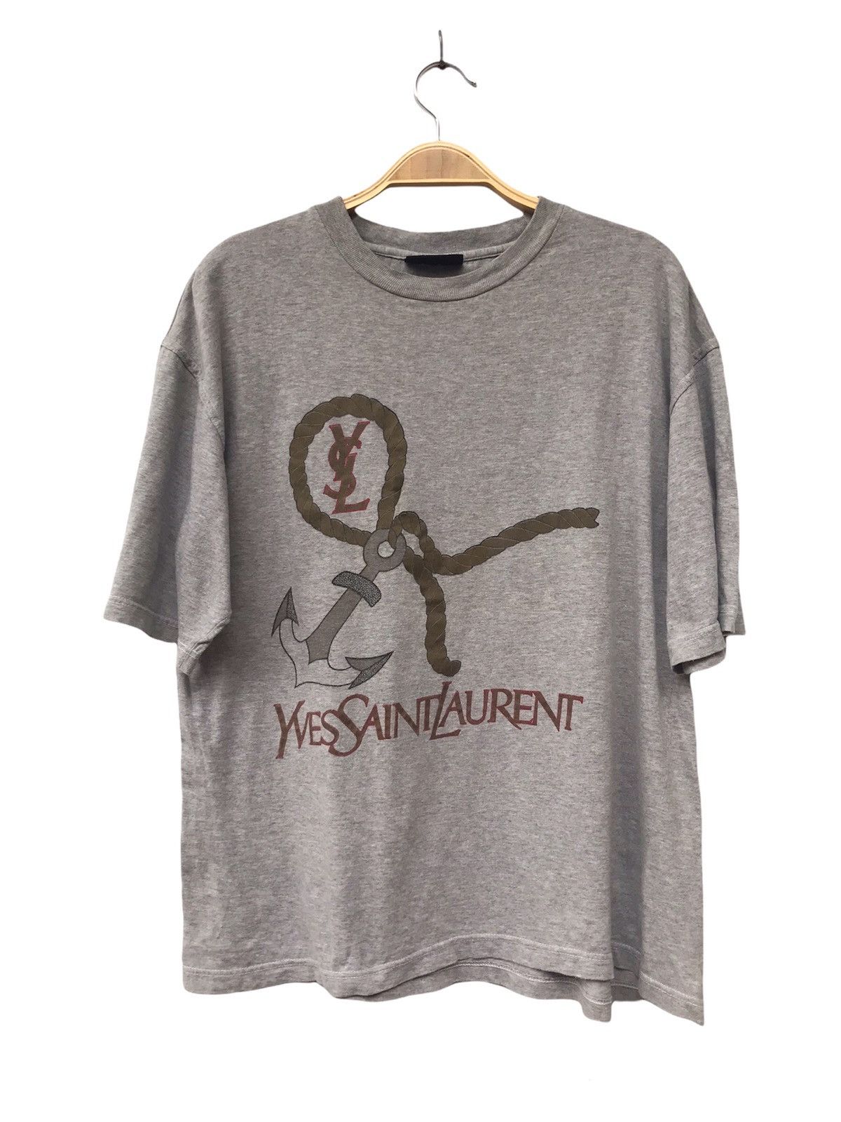 Vintage × Yves Saint Laurent Vintage Yvest Saint Laurent Big Logo Tee Shirt Size US M / EU 48-50 / 2 - 1 Thumbnail
