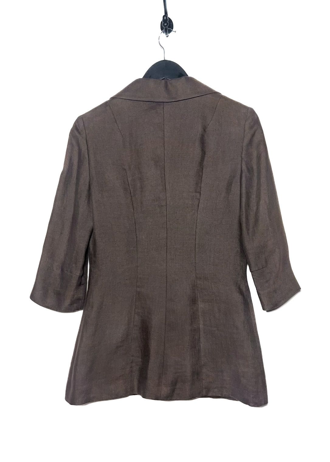 Dolce & Gabbana Dolce & Gabbana Vintage Brown Linen Cropped Sleeves Blazer Size M / US 6-8 / IT 42-44 - 3 Thumbnail