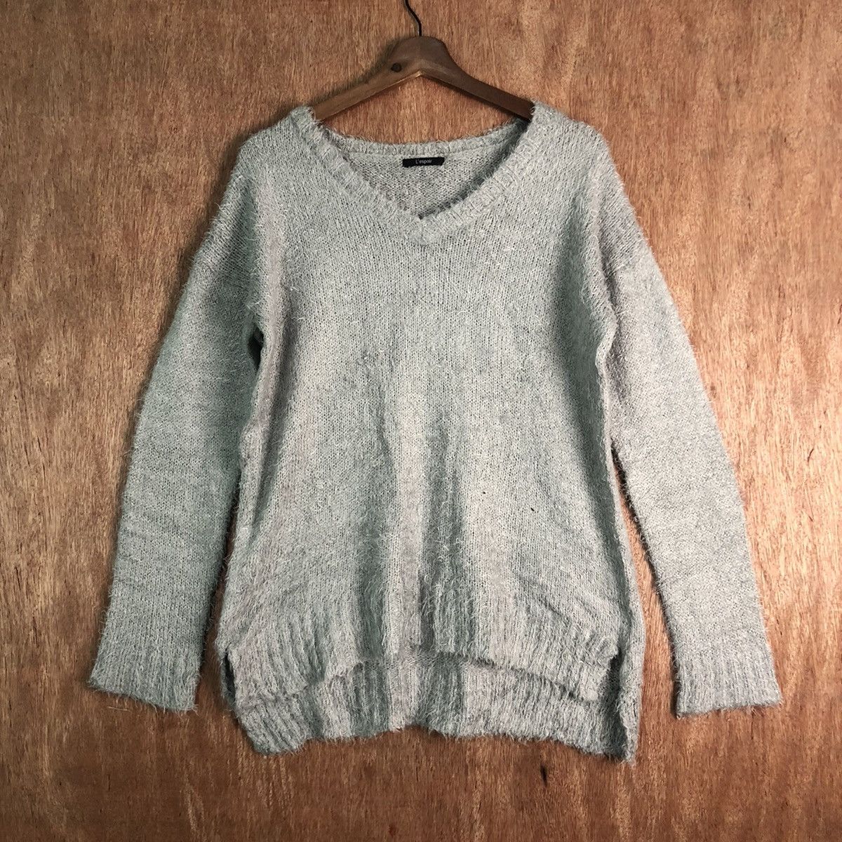 Japanese Brand L'espair Grey Mohair Soft Fur Shaggy Knitwear Size US M / EU 48-50 / 2 - 1 Thumbnail