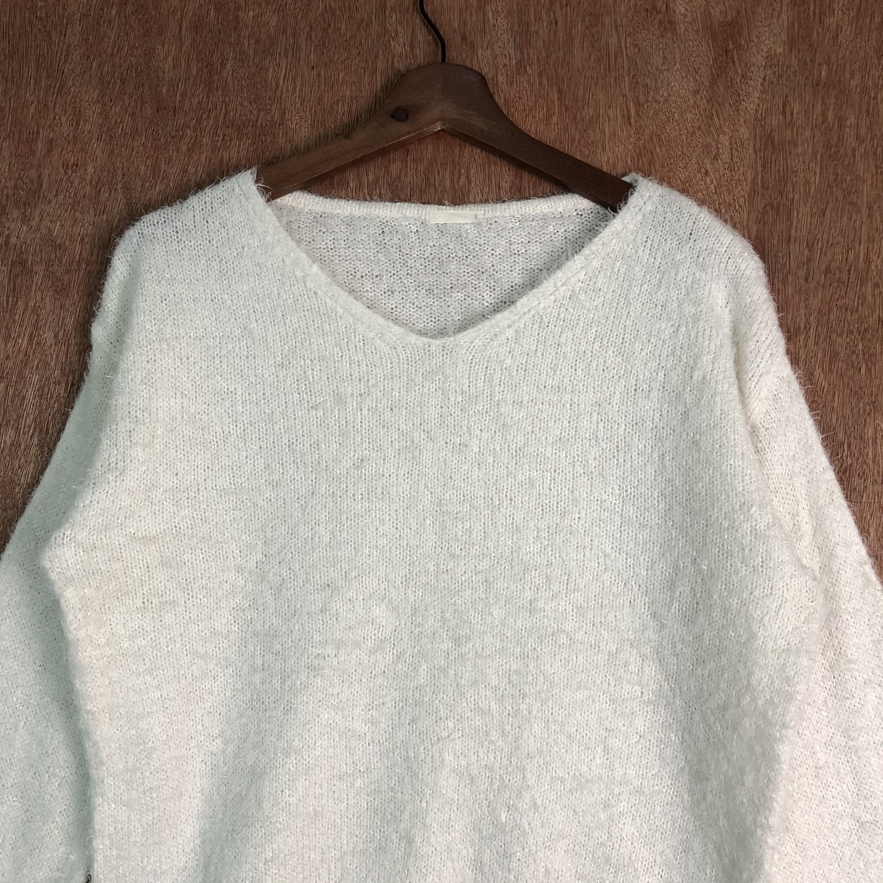 Homespun Knitwear × Japanese Brand × White's Boots Japan GU White Mohair Knitwear Size US S / EU 44-46 / 1 - 2 Thumbnail