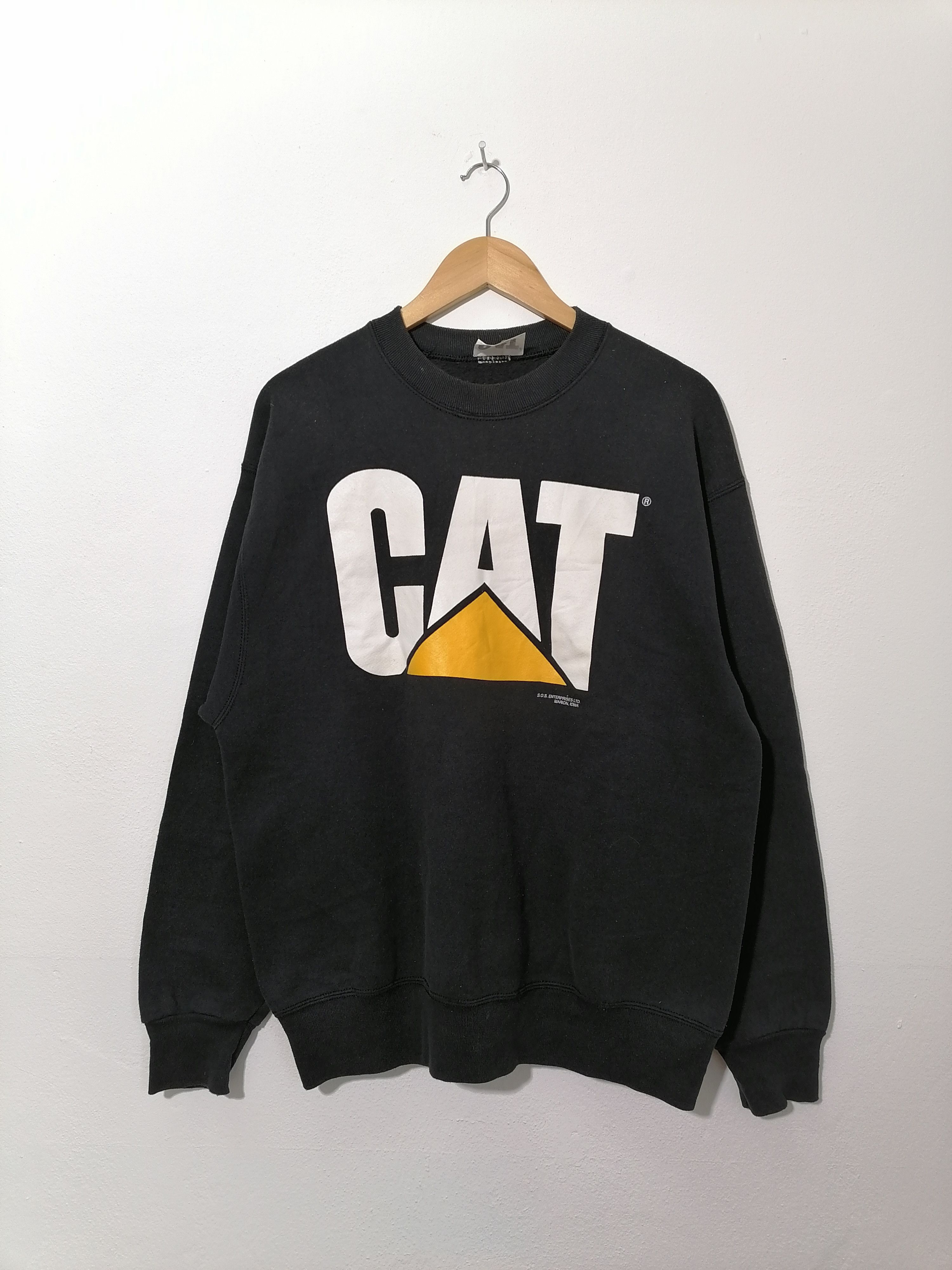 Caterpillar × Vintage Vintage 90s Cat Caterpillar Sweatshirt Size US L / EU 52-54 / 3 - 1 Thumbnail