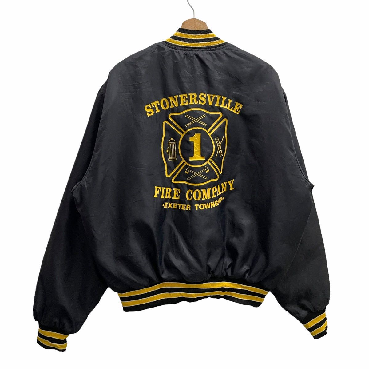 Holloway × Vintage 💥80s STONERSVILLE FIRE COMPANY VARSITY JACKET Size US XL / EU 56 / 4 - 3 Thumbnail